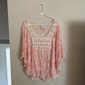 3X American Rag Pink Lace Blouse